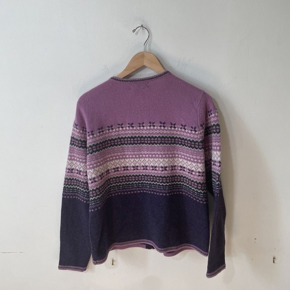 Vintage Women’s Purple Zip Cardigan Lambswool Size Large Charter Club - Picture 4 of 8